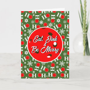 Tarjeta Come Dink & Alégrate Rojo Verde Ho Ho Ho Picklebal