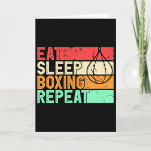 Tarjeta Come Dormir Boxeo Repetir Retro Luchador de Mma Ki
