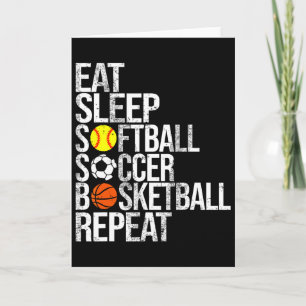 Tarjeta Come Dormir Fútbol Suave Dibujar Repetir Divertido