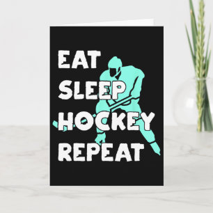 Tarjeta Come Dormir Hockey Repetir Divertido Jugador de Ho