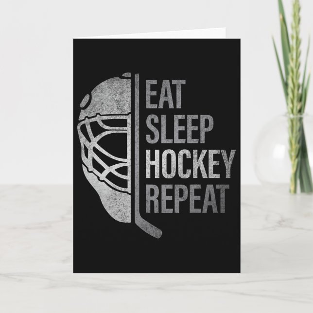 Tarjeta Come Dormir Hockey Repite Divertidos Jugadores de  (Anverso)