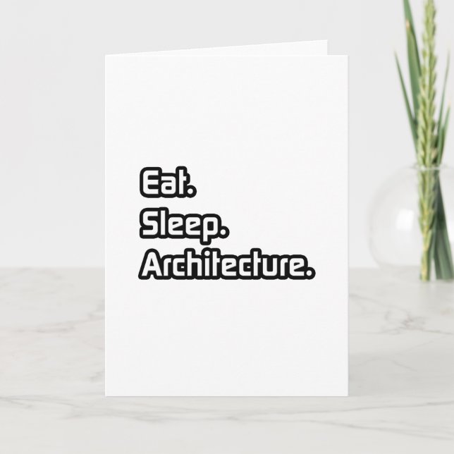 Tarjeta Come. Duerme. Arquitectura. (Anverso)