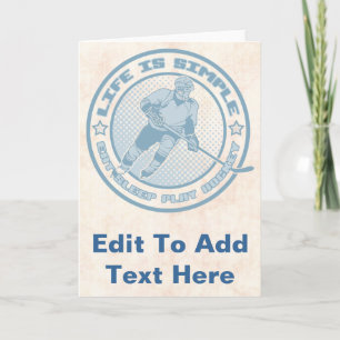 Tarjeta Come, Duerme, Juega Carta de Hockey