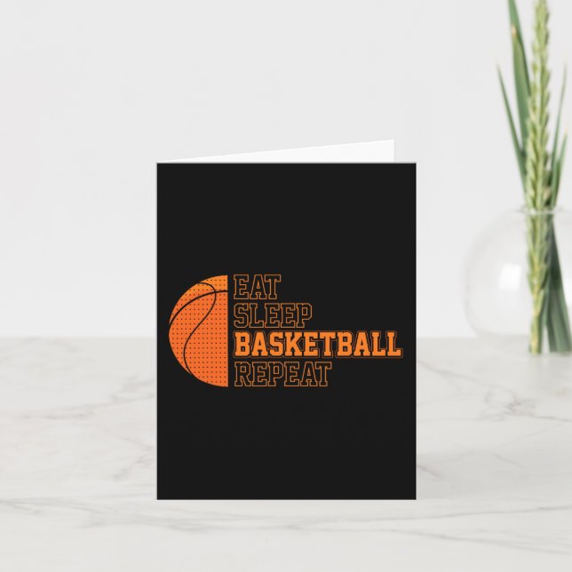 Tarjeta Come. Duerme. Pelota de baloncesto. Repite. Jugado (Anverso)