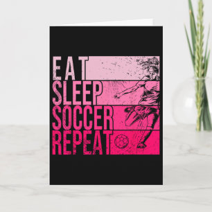 Tarjeta Come Fútbol Duerme Repite Divertido Jugador De Cam
