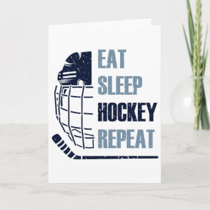 Tarjeta Come Hockey Dorme Repite Máscara Divertida Pegatin
