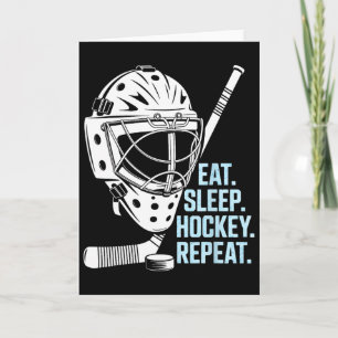 Tarjeta Come Hockey Duerme Repetir Máscara de Hockey Stick