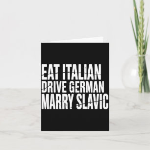 Tarjeta Come italiano conduce alemán cásate con eslavo div