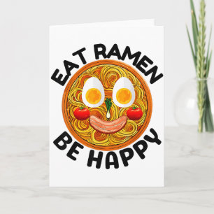 Tarjeta Come Ramen Sé Feliz Kawaii Estilo Divertido Japoné