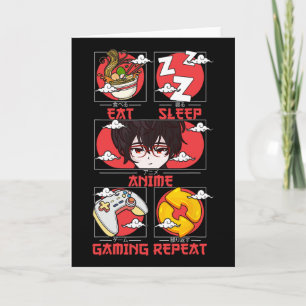 Tarjeta Come Retro Dormir Anime Juegos Repetir Kawaii Anim