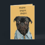 Tarjeta Comeditable Funny Sniffing Dog Birthday<br><div class="desc">Esta graciosa tarjeta de cumpleaños muestra una foto de un perro con las palabras "Franco. Sniff. Sniff" encima. También hay un mensaje editable en el interior de la tarjeta. Esta tarjeta se puede usar para cumpleaños, aniversario, disculpas, etc. Simplemente cambie el mensaje interno para adaptarlo a sus necesidades. También se...</div>