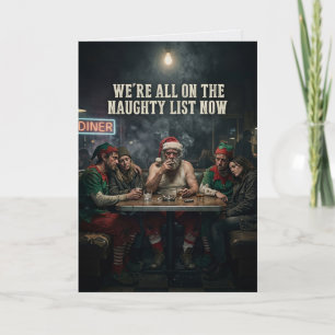 Tarjeta Comedor de duendes de Santa desaliñados Humor oscu