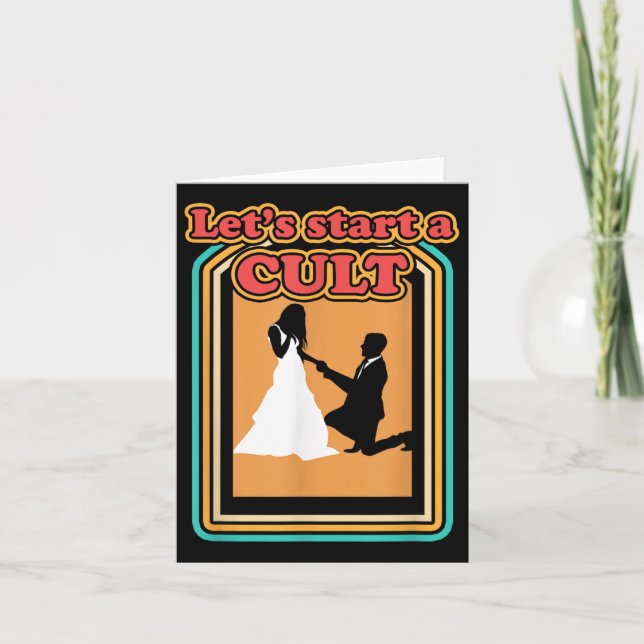 Tarjeta Comencemos culto a la Boda casada Groom Bride (Anverso)