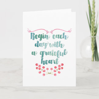 Tarjeta Comenzar cada día con una alegre cita del corazón