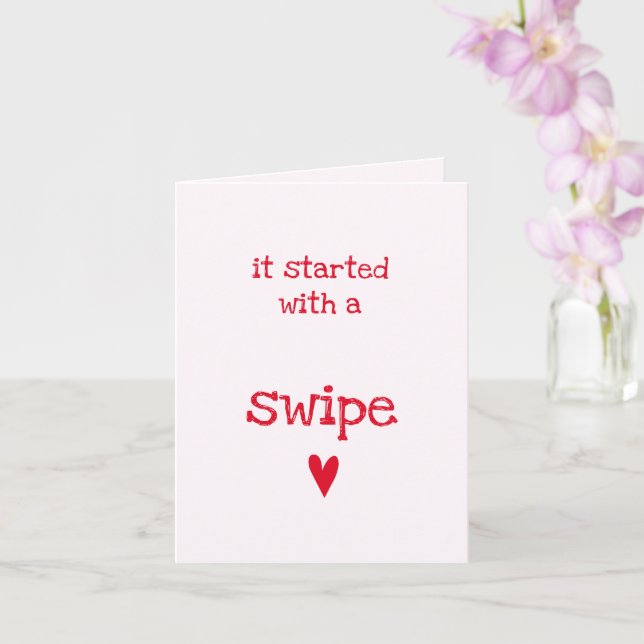 Tarjeta Comenzó con una cita de Swipe - Funny Aniversario (Orquídea)