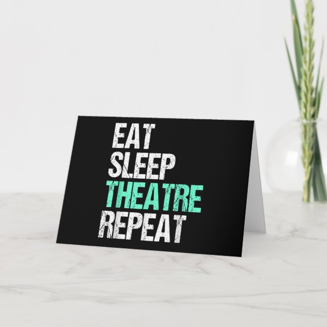 Tarjeta Comer Dormir Actor Repetir Divertido Actor Actriz  (Anverso)