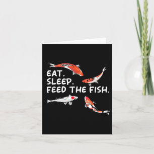 Tarjeta Comer Dormir Alimenta Al Pescado Gracioso Koi Love