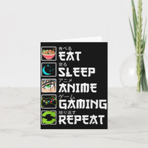 Tarjeta Comer Dormir Anime Juegos Repetir Jugador Hombres
