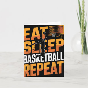 Tarjeta Comer Dormir Baloncesto Repetir, Jugador, Chicos, 