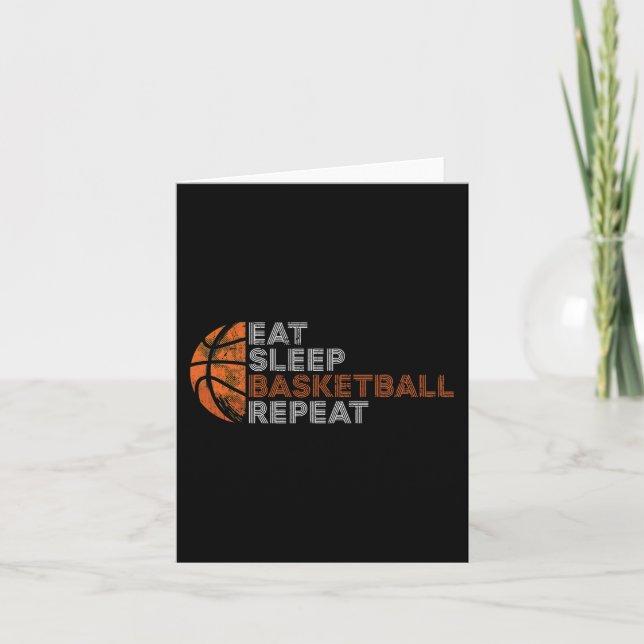 Tarjeta Comer Dormir Baloncesto Repetir Para Hombres Mujer (Anverso)