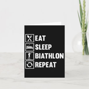 Tarjeta Comer Dormir Biatlón Repetir Motivo Para Un Biatle