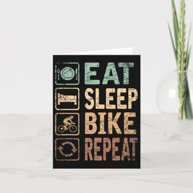 Tarjeta Comer Dormir Bicicleta Repetir Bicicleta  (Anverso)