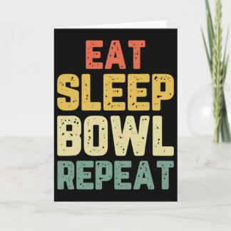 Tarjeta Comer Dormir Bolos Repetir Bowling Boliche Vintage