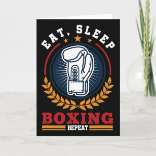 Tarjeta Comer Dormir Boxeo Repetir Mma Kickboxing Boxeador