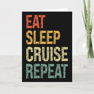 Tarjeta Comer Dormir Crucero Repetir Familia Pareja Playa 