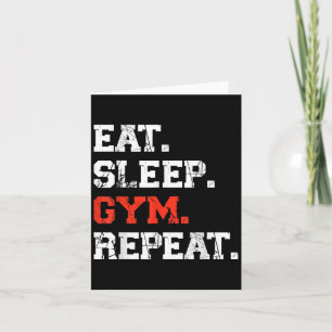Tarjeta Comer Dormir Gimnasio Repetir Divertido Entrenamie
