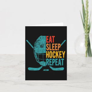 Tarjeta Comer Dormir Hockey Repetir Hockey Diversión Hocke