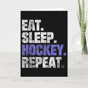 Tarjeta Comer Dormir Hockey Repetir Hockey sobre hielo Hoc