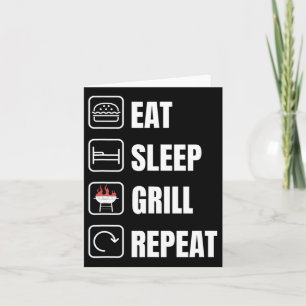 Tarjeta Comer Dormir Parrilla Repetir Parrillero Día del P