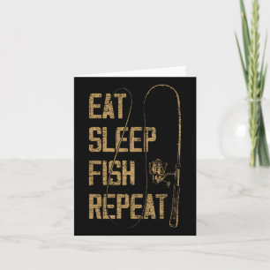 Tarjeta Comer Dormir Pescar Repetir Regalo para Amante de 