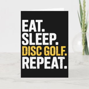 Tarjeta Comer Dormir Repetir Jugador de Golf con Disco Gol