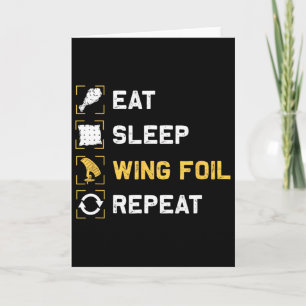 Tarjeta Comer Dormir Wing Foil Repetir Divertido Wing Surf