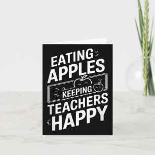 Tarjeta Comer manzanas manteniendo felices a los profesore