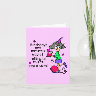 Tarjeta Comer más humor de cumpleaños de pasteles