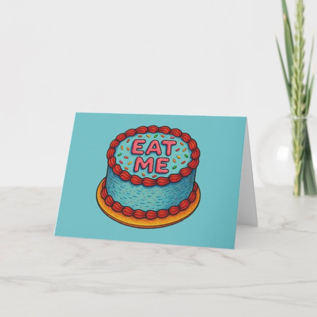 Tarjeta Comer mi pastel (Anverso)