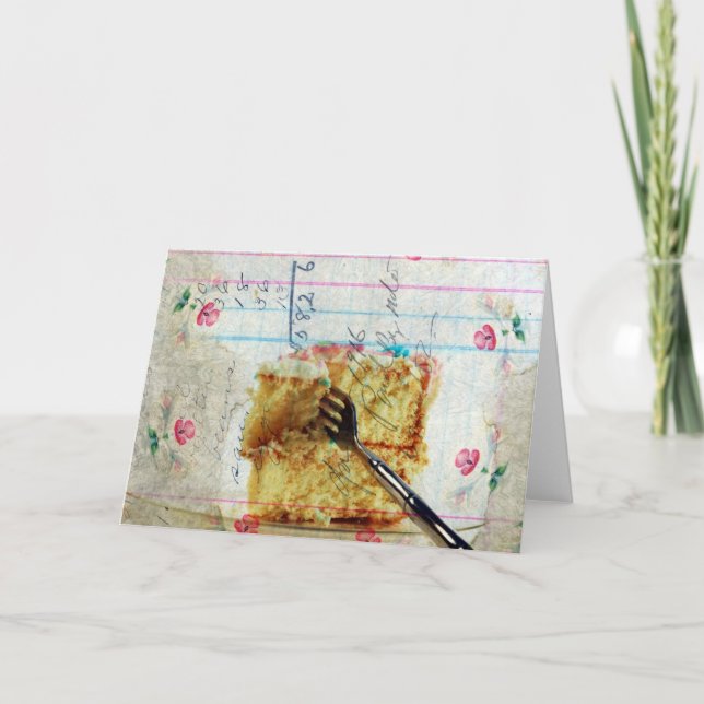 Tarjeta Comer pastel (Anverso)