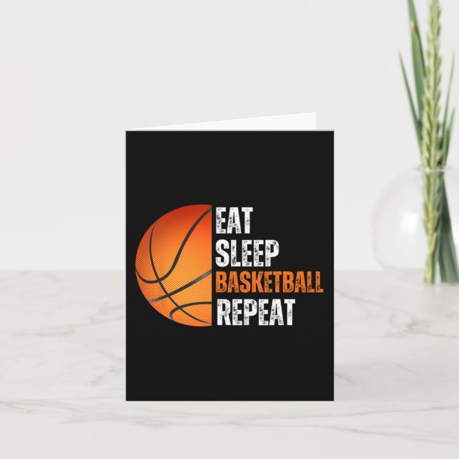 Tarjeta Comer Sleep Basketball Repetir Regalo Para Fa De B (Anverso)