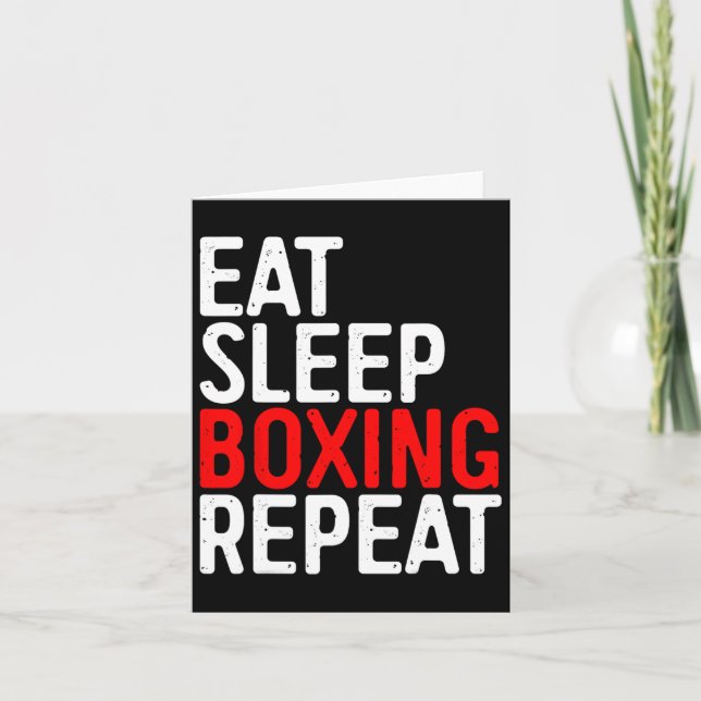 Tarjeta Comer Sleep Boxing Repetir Graciosa Camisa Boxer (Anverso)
