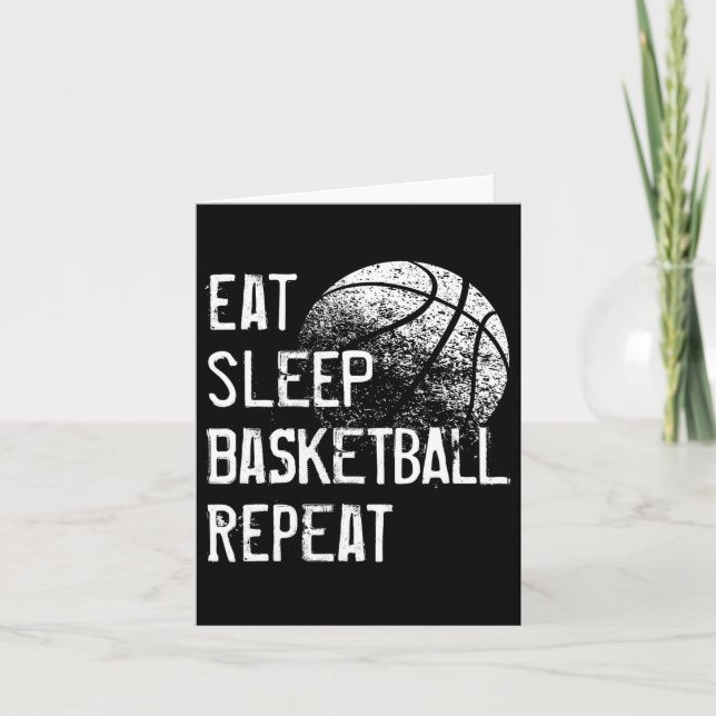Tarjeta Comer Sleep Bysketbyll Repetir Para Hombres Mujere (Anverso)