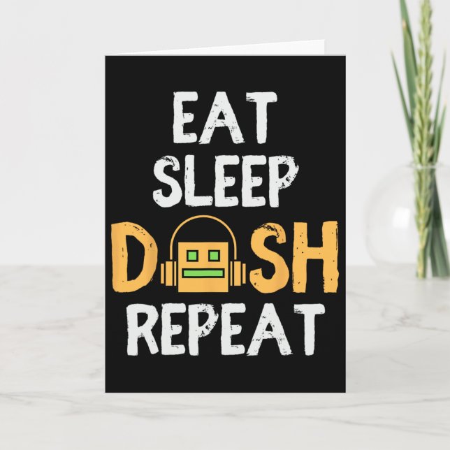Tarjeta Comer Sleep Dash Repetir juego de video Geometría  (Anverso)