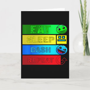 Tarjeta Comer Sleep Dash Repetir videojuego Geometría Vide