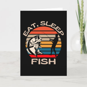 Tarjeta Comer Sleep Fish Funny Fishing