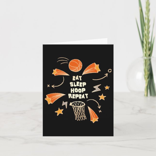 Tarjeta Comer Sleep Hoop Repetir Basketball (Anverso)