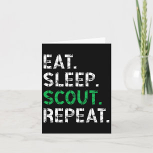 Tarjeta Comer Sleep Scout Repetir Scout Gracioso Para Muje