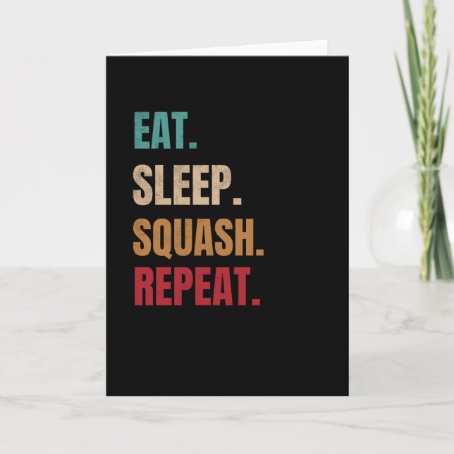 Tarjeta Comer Sleep Squash Repetir Squash Coach Squash Lov (Anverso)