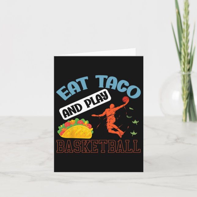 Tarjeta Comer Taco Y Jugar Bysketbyll México Cinco De Mayo (Anverso)